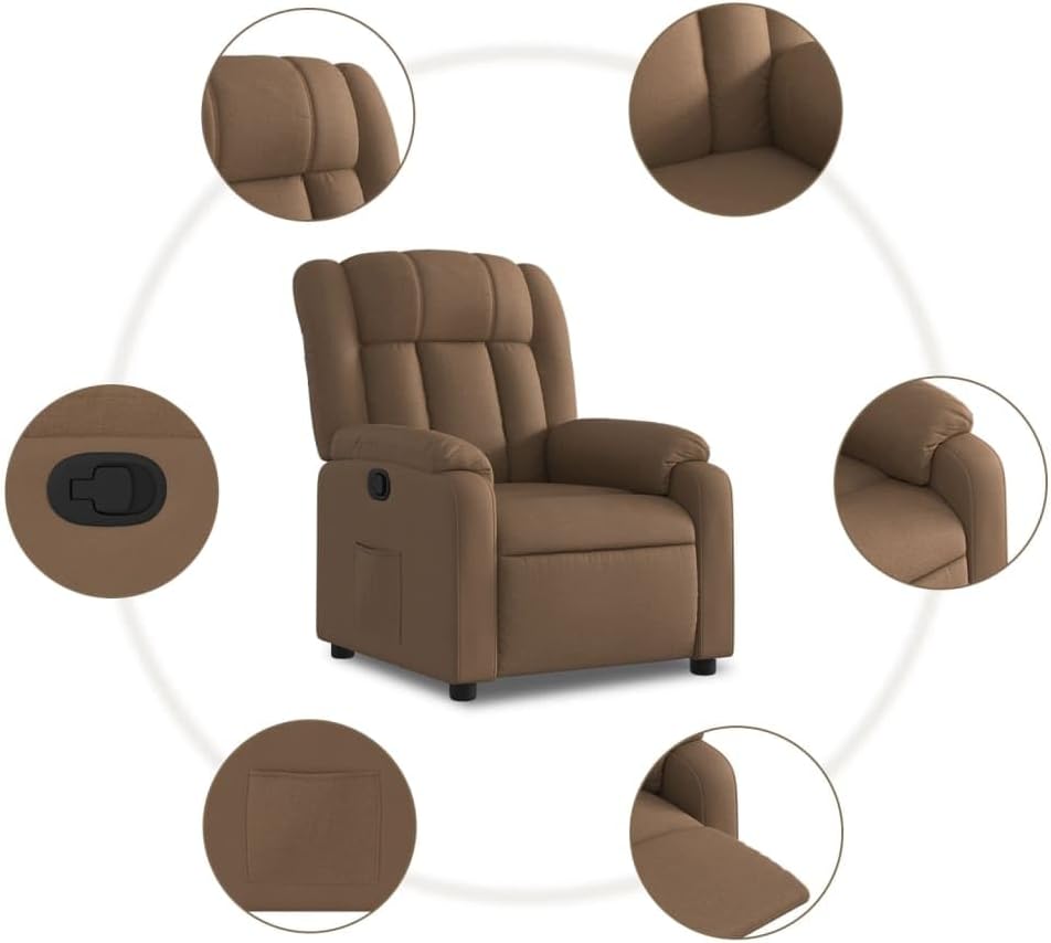Fauteuil Verstelbaar – Relaxfauteuil – Relaxstoel – Armstoel – Leunstoel – Verstelbare Rugleuning Tot 135 Graden – Stevig Hout Metaal Frame