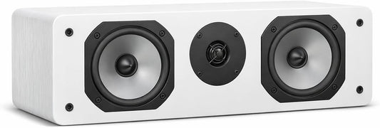 Dynavoice Challenger C-5 Wit. Passieve Center Luidspreker 2 Weg 120W 8 Ohm. Dubbele 5,25 Inch Woofer en 1 Inch Tweeter. Home Cinema HiFi. Bassreflex Achterzijde. VESA 10x10 Compatibel.