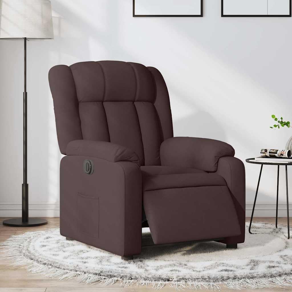 Elektrische Massagestoel, Fauteuil, Verstelbare Rugleuning, Voetsteun, Tv-Stoel, Relaxstoel met Ligfunctie, Ligstoel, Gestoffeerde Stoel, Fauteuil (lichtgrijs) (Donkerbruin #27)