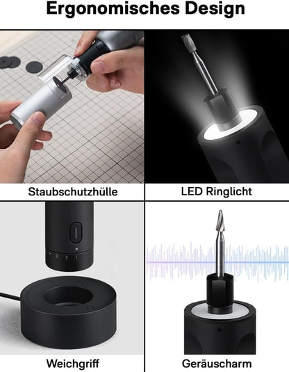 HOTO Draadloos draaigereedschap, 4 V, graveerpen met 35 accessoires, 25.000 omw/min, 5 instelbare snelheden, USB-C-opladen, voor slijpen, polijsten, boren, snijden en knutselen met 3D-printers