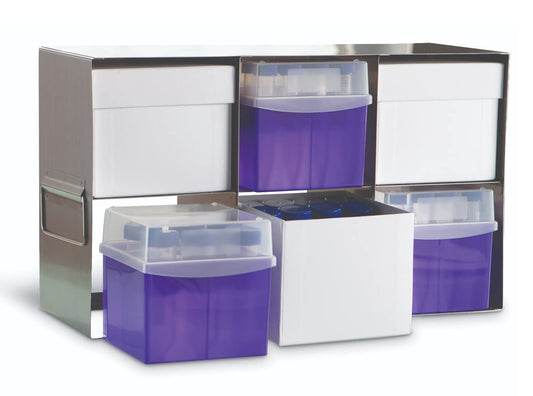 Heathrow Scientific HD28622 roestvrij stalen rek voor vrieskasten, indeling 2 x 3, 459 mm lengte x 159 mm breedte x 271 mm hoogte