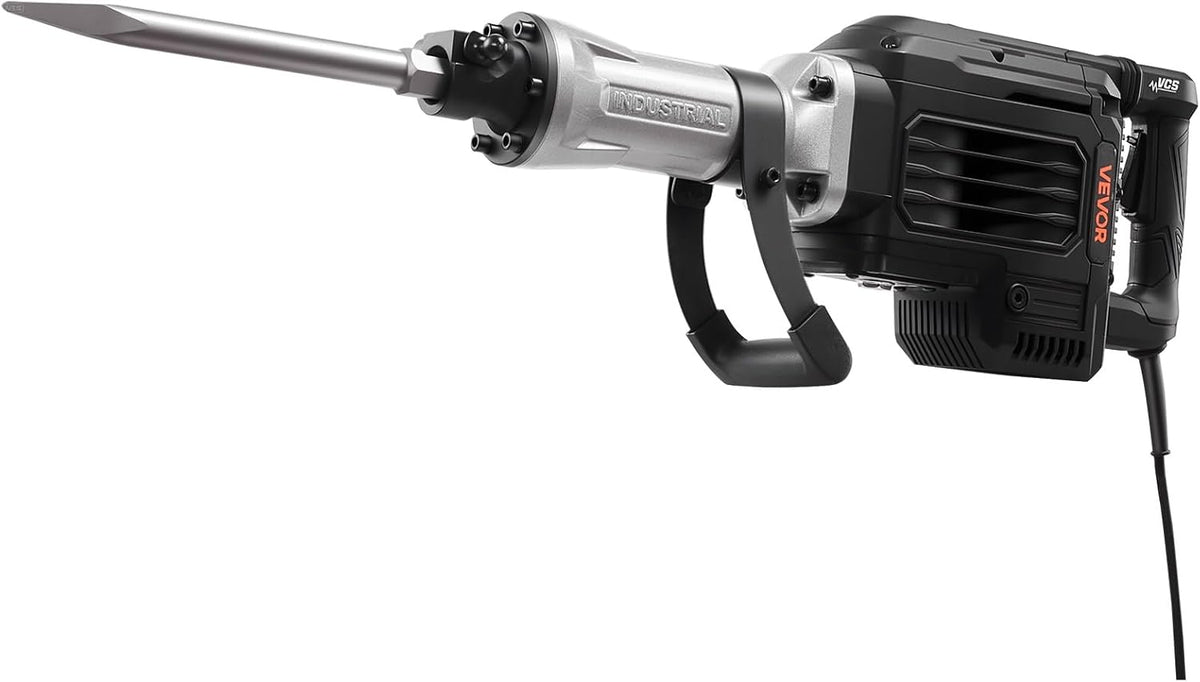 VEVOR Demolition Jack Hammer, 3000 W Powerful Electric Hammer, Concrete Crusher 1700 BPM with Point Chisel, Carry Bag, Gloves, Goggles, for Concrete, Wall, Brick, Tiles and Foundation
