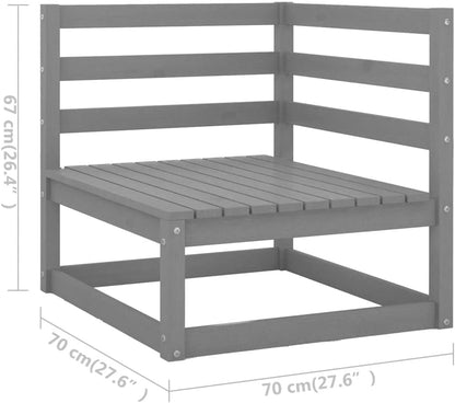 4-Piece Garden Lounge Set Grey Solid Wood Pine Garden Furniture Lounge Set Outdoor Sitting Lounge Patio Balcony Furniture - QUORE