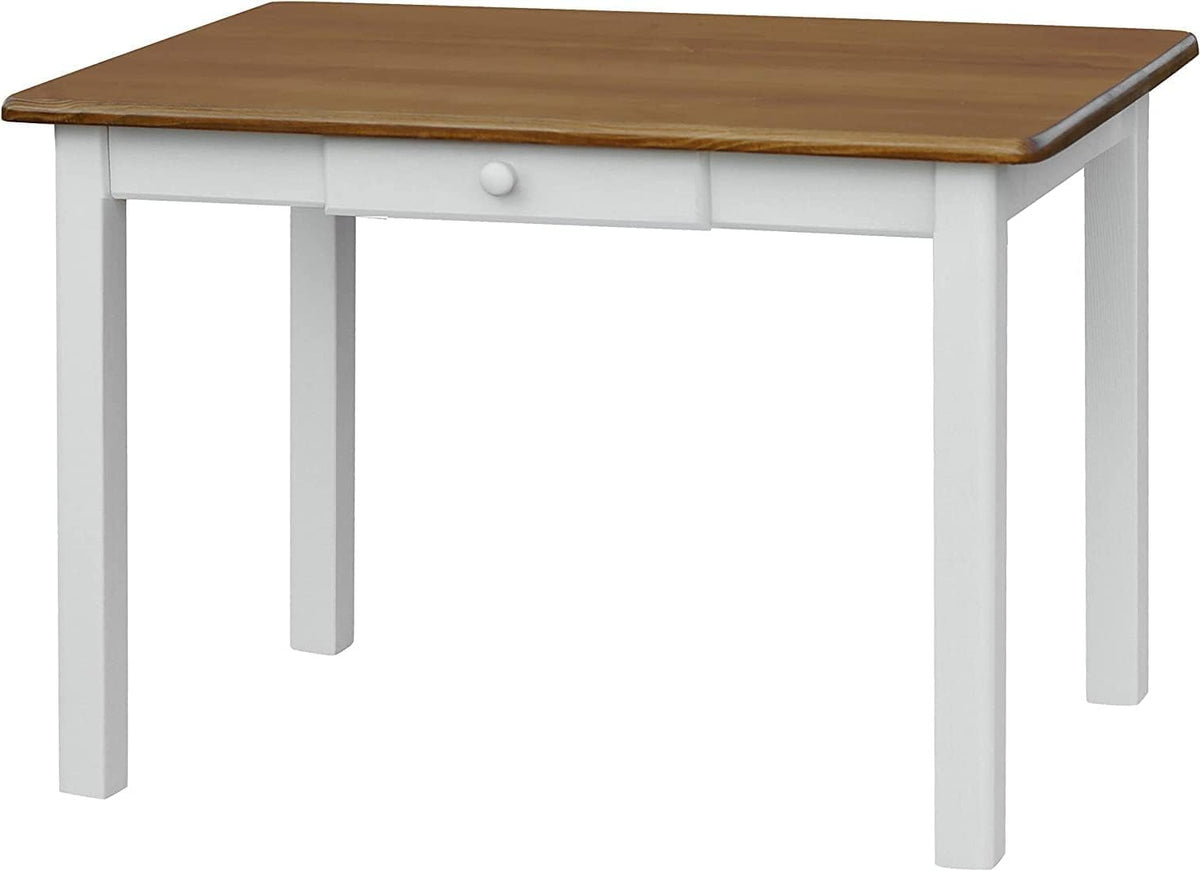 Eettafel – Keukentafel – Houten Tafel – Tafel Met Lade – Massief Vurenhout – Compact 70x110 cm – Duurzaam & Stevig