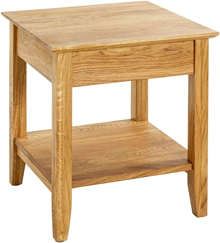 HAKU Bijzettafel eiken, Massief hout - Maat: B 45 cm x H 52 cm x D 45 cm, Stijl: Traditioneel