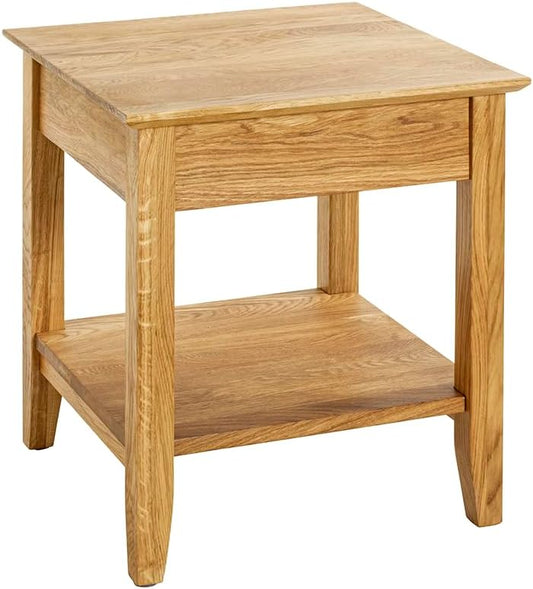 HAKU Bijzettafel eiken, Massief hout - Maat: B 45 cm x H 52 cm x D 45 cm, Stijl: Traditioneel