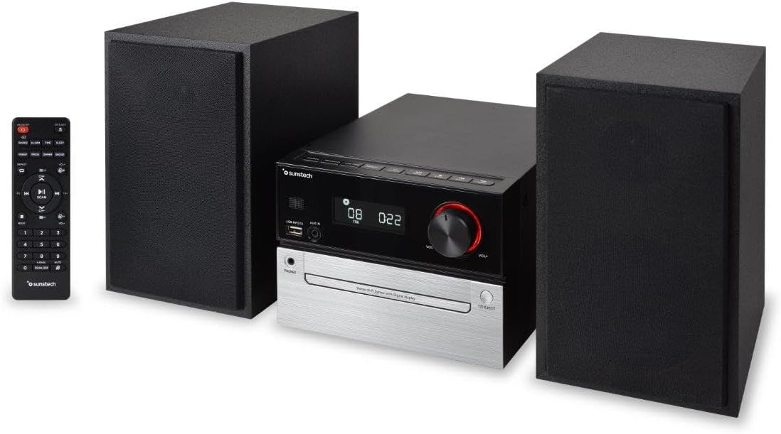 MICROKETTE SUNSTECH, HiFi-systeem met Bluetooth, LCD-display met intensiteitsregeling, uitgangsvermogen: 30 W