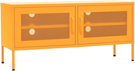 vidaXL TV cabinet 105x35x50cm steel mustard yellow
