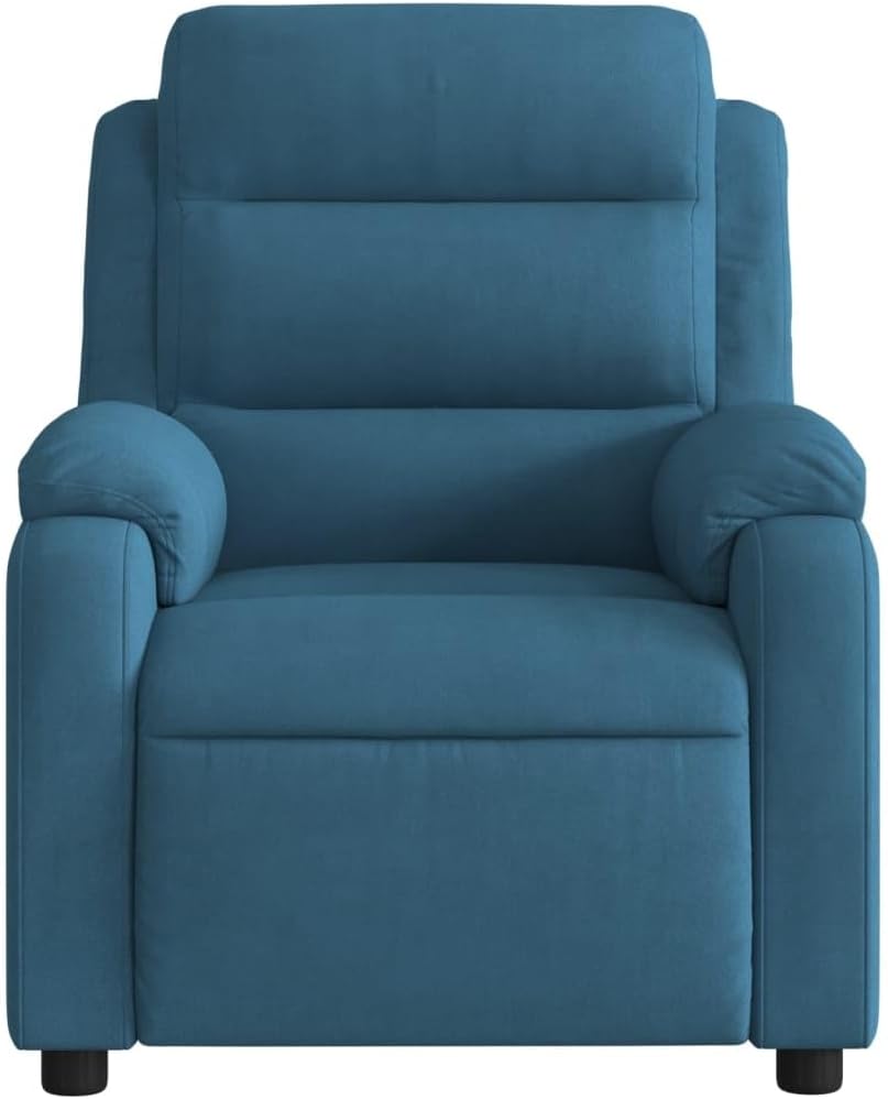 Relaxstoel – Fauteuil – TV-Stoel – Ligstoel – Loungestoel – Blauw Fluweel – Handmatig Kantelsysteem – Verstelbare Rugleuning tot 135°