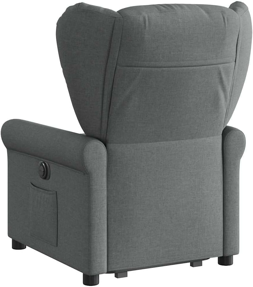 Relaxfauteuil – Elektrische Relaxstoel – Sta-op Stoel – TV Stoel – Draaifauteuil – Elektrische Verstelbare Rugleuning – Sta-op Hulp – Donkergrijze Stoffen Bekleding