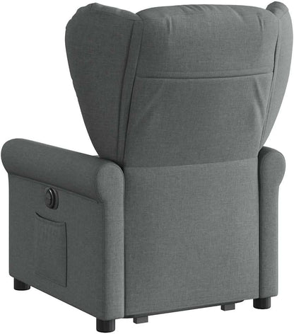 Relaxfauteuil – Elektrische Relaxstoel – Sta-op Stoel – TV Stoel – Draaifauteuil – Elektrische Verstelbare Rugleuning – Sta-op Hulp – Donkergrijze Stoffen Bekleding