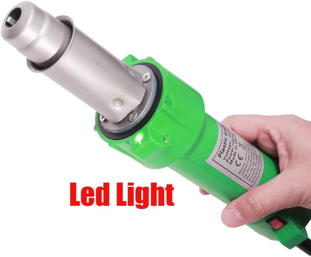 1600 W Plastic Hot Air Welding Gun with LED Light, Complete Set Welding Gun with Various Welding Nozzles, Floor Cover Accessories, 17 Inch Transport Box - QUORE