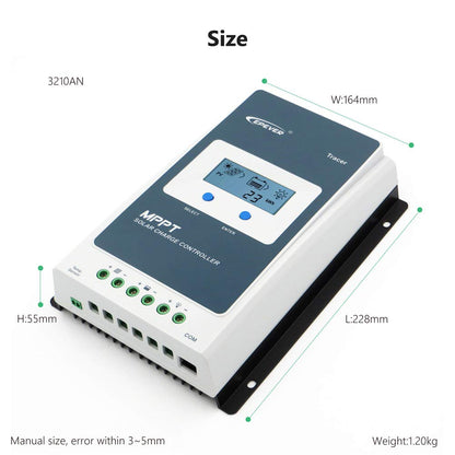 EPEVER® 30A MPPT zonne-laadregelaar 12V/24V automatische identificatie met LCD-display voor communicatie basisstations en huishoudelijke systemen - Tracer 3210AN