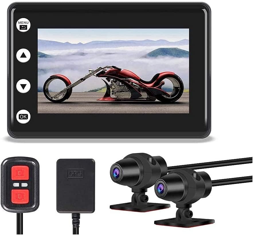 Motorcamera – Dashcam – Motordashcam – Motorfiets Camera – Dubbele Lens Camera – FHD 1080P Voor En Achter – 170° Groothoek