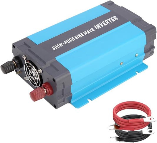 SolaMr 600W Power Inverter Pure Sine Wave 24V DC naar 220/230/240V AC Converter met USB 1 A oplaadpoorten en AC-uitgangen voor in het voertuig gemonteerde systemen en thuissystemen - 600W