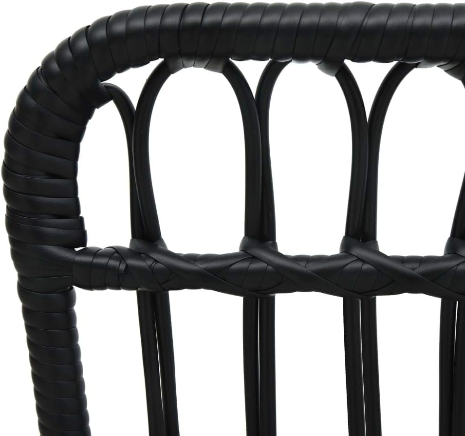 Festnight Synthetic Rattan Garden Chair Outdoor Chair Adiron Roof Patio Outdoor Chair Black 75 x 53.5 x 90 cm - QUORE