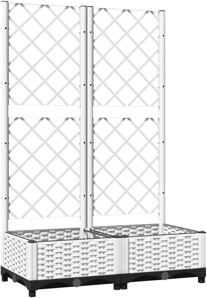 Gecheer Garden Box with Trellis White 80x40x121.5cm PP - QUORE