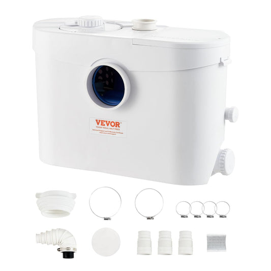 Afvalwater-Hefsysteem Met 3 Waterinlaten – Hakselpomp – Afvalwaterpomp – Rioolpomp – Toiletpomp – 700 W Koperen Motor – 9600 L/U Debiet En 10 M Opvoerhoogte