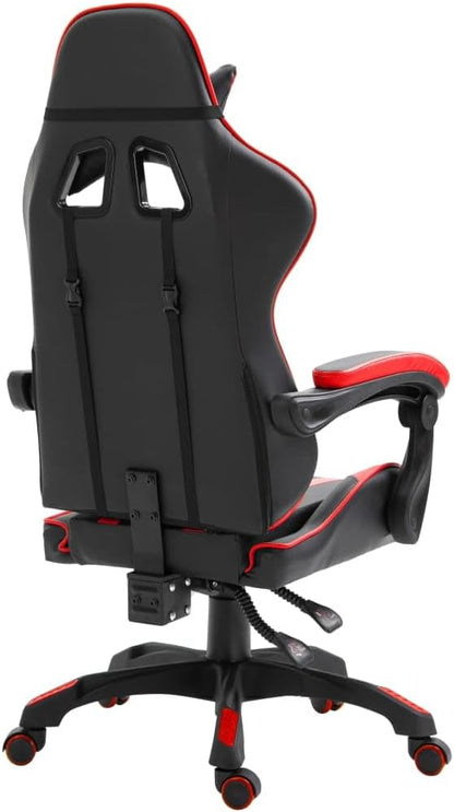 Gamingstoel – Bureaustoel – Gamestoel – Draaistoel – Ergonomische Stoel – Verstelbare Hoogte – Kantelmechanisme – Rood-Zwarte PU Bekleding