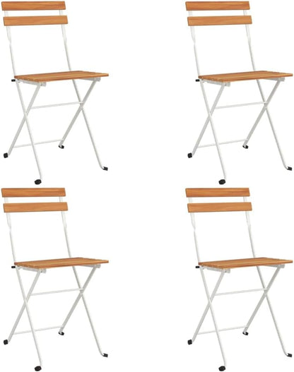 Terrasmeubelen, tuinbank, meubelsets, lounge-set, 5-delig, bistroset, inklapbaar, massief hout, acacia en staal - QUORE