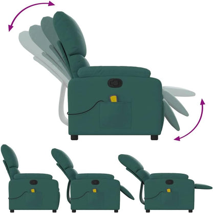 ZIRLANLV Recliner Adjustable Backrest, Relaxation Chair with Vibrating Function, Massage Chair, TV Chair, Reclining Chair, Upholstered Chair, Recliner (Wine Red) (Dark Green #17)