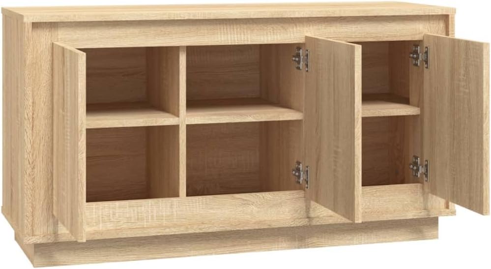Sideboard Living Room Cabinets Living Room Angled Storage Cabinet Sideboard Sonoma Oak 102x35x55cm Wood Material - QUORE