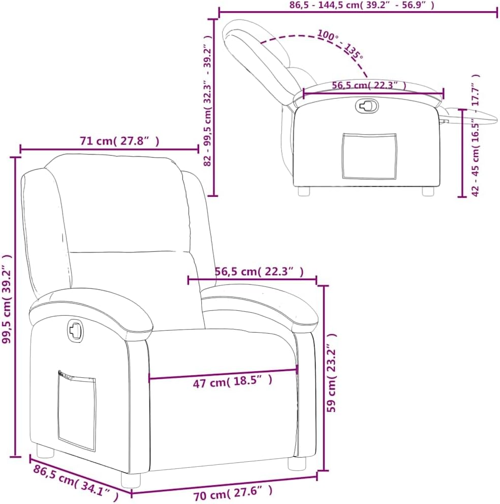 vidaXL Armchair adjustable fabric dark green