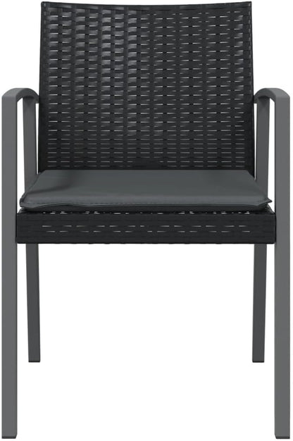 Pack of 6 synthetic rattan garden chairs with cushions, 56.5 x 57 x 83 cm, robust steel frame, robust, outdoor, comfortable chairs, patio, durable material - QUORE
