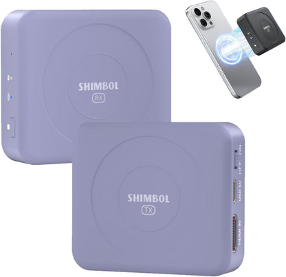 SHIMBOL NTNTS Draadloze videozender, ontvangersysteem, 150 m draadloze overdracht, 60 ms latentie, HDMI in-/uitgang, compatibel met magnetisch voor camera en smartphone (paars)