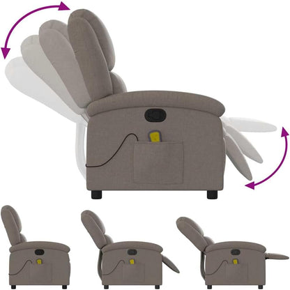 vidaXL Massage chair adjustable fabric taupe, sitting chair, armchair, armchair, armchair, armchair, chair, television chair, tv chair, tv chair, tv armchair, chair - QUORE