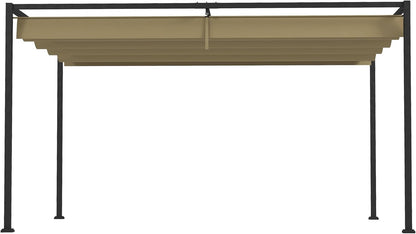 Pergola – Tuinoverkapping – Terrasoverkapping – Tuinpaviljoen – Buitenverblijf – Verstelbaar Schuifdak – Gepoedercoat Stalen Frame 400x300 cm