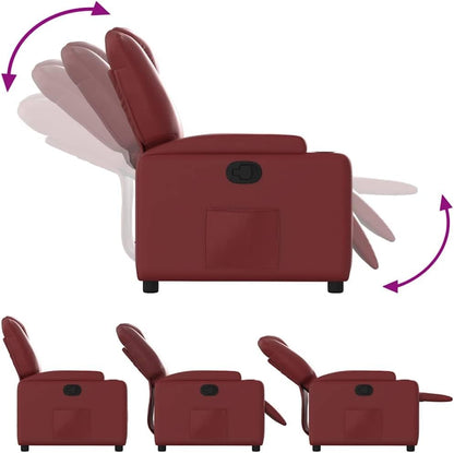 vidaXL Armchair adjustable artificial leather wine red
