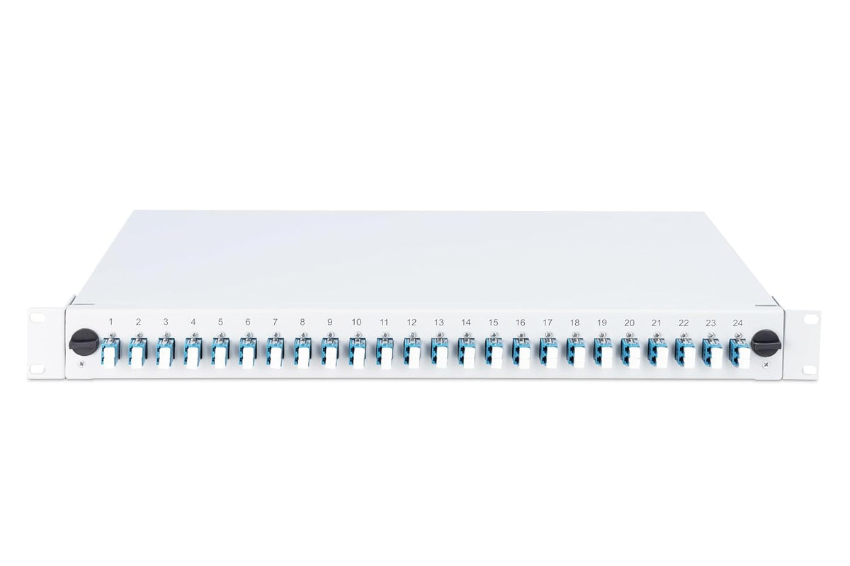 DIGITUS glasvezel lasdoos 24 koppelingen - LC - OS2-1U 19-inch - Single-Mode duplex - met lasdoos - rack-montage