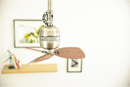 Innovatieve FN11156 plafondventilator Toledo, behuizingskleur tin antiek, vleugelkleur walnoot