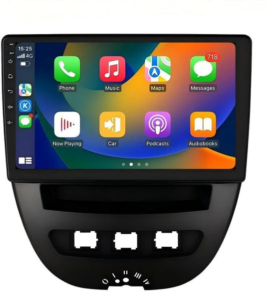 Android 13 autoradio, 10,1 inch touchscreen, 4-core voor Peugeot 107/Toyota Aygo/Citroen C1 2005-2014 WiFi CarPlay/Android Auto Bluetooth 4G SWC GPS RDS 2 GB + 64 GB