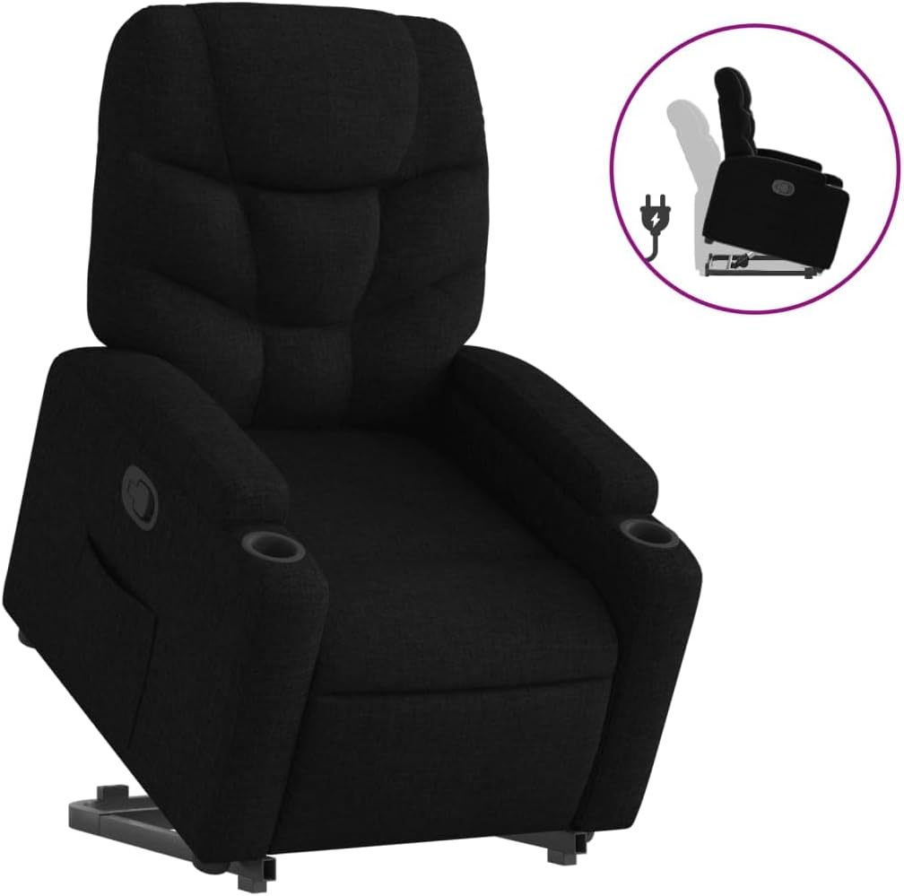 Fauteuil Met Kruk – Loungestoel – Armleuningstoel – Leesstoel – Moderne Stoel – Zacht Gevoerd en Ademende Polyester Stof – Robuust Multiplex en Metalen Frame