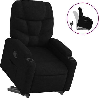 Fauteuil Met Kruk – Loungestoel – Armleuningstoel – Leesstoel – Moderne Stoel – Zacht Gevoerd en Ademende Polyester Stof – Robuust Multiplex en Metalen Frame