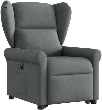Relaxfauteuil – Elektrische Relaxstoel – Sta-op Stoel – TV Stoel – Draaifauteuil – Elektrische Verstelbare Rugleuning – Sta-op Hulp – Donkergrijze Stoffen Bekleding