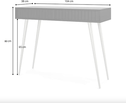 Selsey Bello Make-uptafel met 2 laden op goudkleurige poten, 104 x 80 cm, opbergkast, zwart, make-uptafel