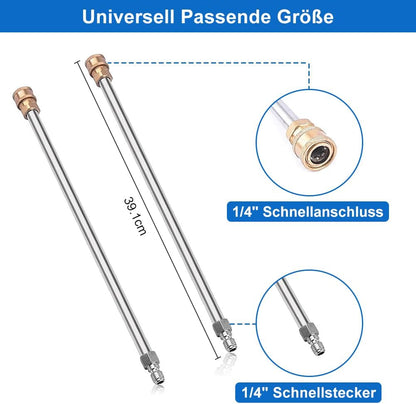 Hogedrukreiniger – Oppervlaktereiniger – Drukspuit – Terrasreiniger – Reinigingsmachine – Roestvrij Stalen Constructie – Twee Roterende Sproeiers – 2000-4000 PSI – Vier Wielen – 2 Verlengstaafopzetstukken