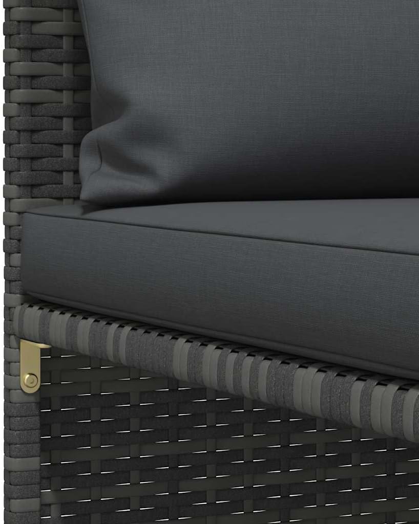 vidaXL 1/4/5x Footrest Sectional with Cushion Poly Rattan Multiple Colors - QUORE
