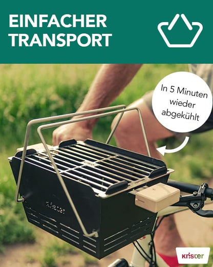 knster Grill Original - mobiele BBQ houtskoolgrill voor onderweg - tot 8 personen Knister Original
