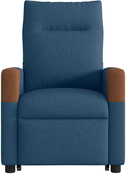 Relaxstoel Met Opstahulp – Elektrische Relaxstoel – TV-Stoel – Ligstoel – Stoel Voor Woonkamer – Verstelbare Ligfunctie – Comfortabele Blauwe Stof