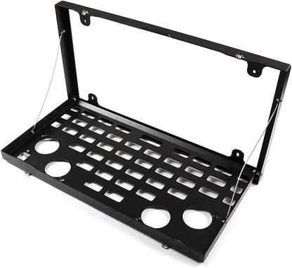 YIWANG Aluminiumlegering Zwarte Auto Achterdeur Opvouwbare Tafel Cargo Plank Opslag Achterklep Tafel Voor LR Defender 110 2020-2022