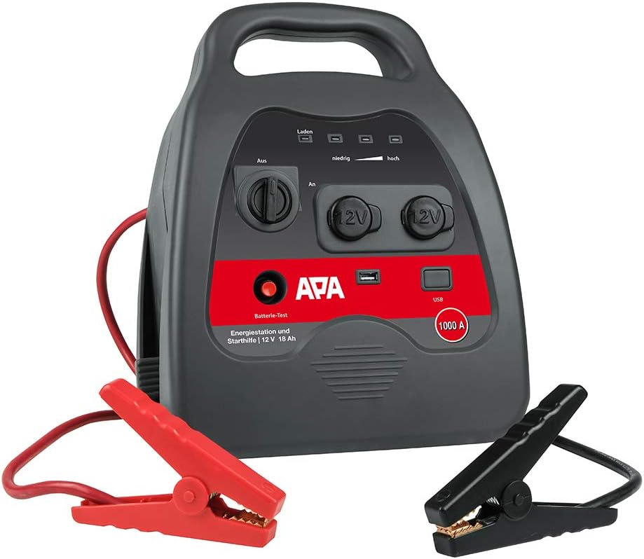 APA 16644 Power Pack Bullly Smart Starthulp, geïsoleerde pooltangen, 12 V/1000 A,Grijs