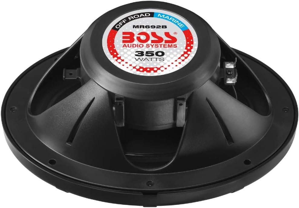 KIT SET VOOR BOSS AUDIO SYSTEMS MR692B 2 ovale 2-weg marine speakers, zwart 6 x 9 15 x 23 cm 175 watt rms 350 watt max 4 ohm waterdicht zeezwembad boothotel, per paar