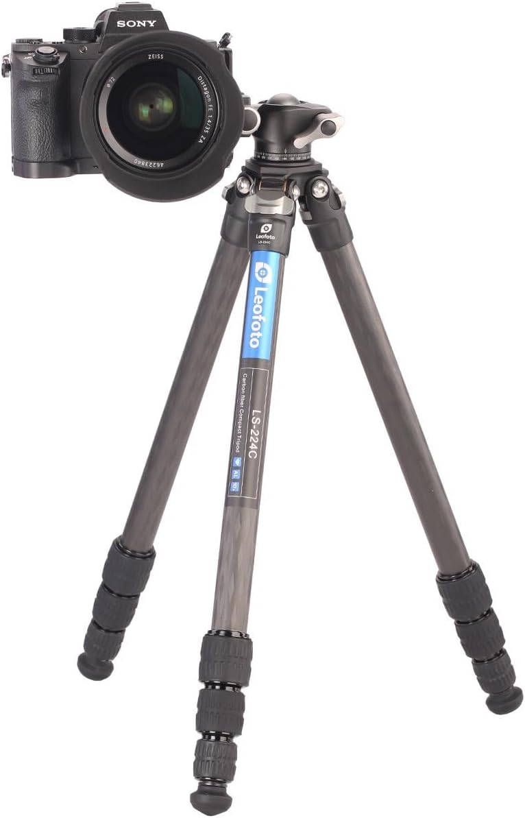 LEOFOTO Carbon driepootstatief LS-224C Ranger + Ballhead LH-25 + korte middenkolom DC-222C