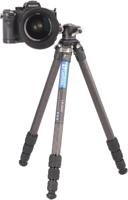 LEOFOTO Carbon driepootstatief LS-224C Ranger + Ballhead LH-25 + korte middenkolom DC-222C