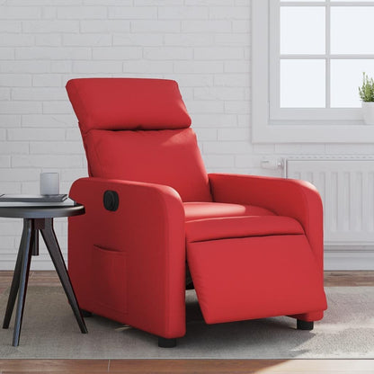 Gecheer Reclining Chair, Reclining Chair, Faux Leather, Red, 66 x 89.5 x 95.5 cm, TV Chair, Reclining Chair, Faux Leather Chair