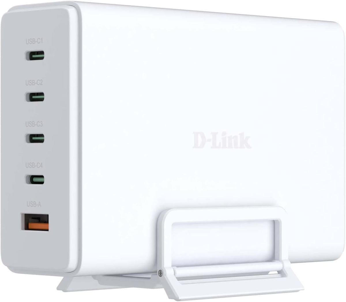 D-Link DCF-241 GaN 240W Oplader, USB-laadstation, 5 poorten (4 x USB‑C), PD 3.1, QC 4.0/3.0, compact